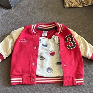 Carter's Red and White Varsity Jacket with Ribbed Cuffs NWOT. Never worn